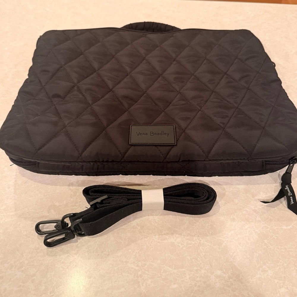 Vera Bradley Black Quilted Laptop crossbody workstation